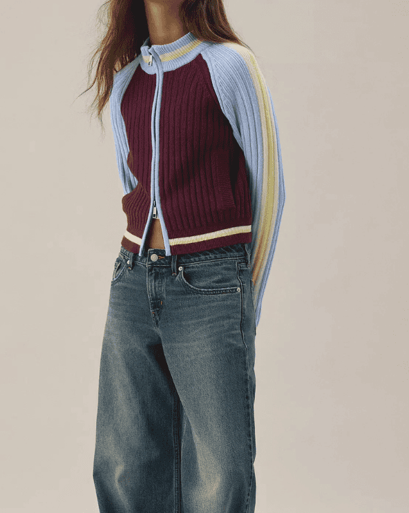 Mockneck Zip-Up Cardigan