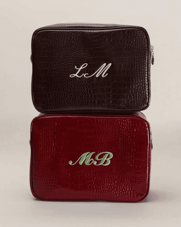 Monogram Croc Pouch