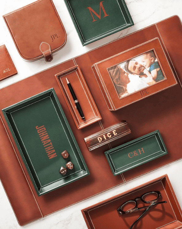Personalized Leather Desk Accessories
