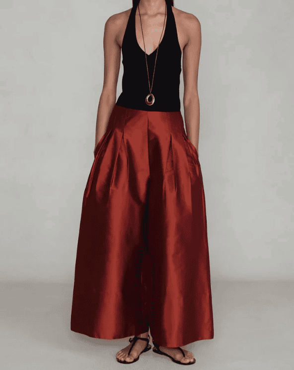 Ultra Wide Leg Trouser Garnet