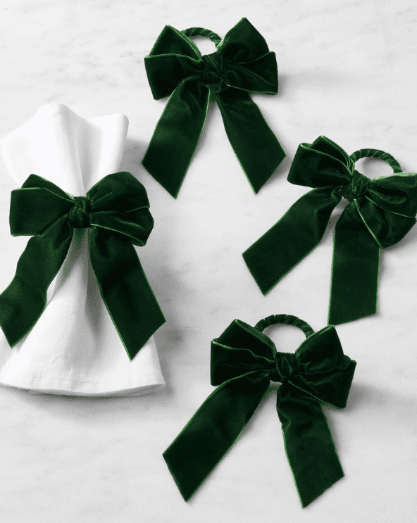 Velvet Bow Napkin Rings